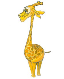 T-shirt med gustav giraf til børn, men også til voksne